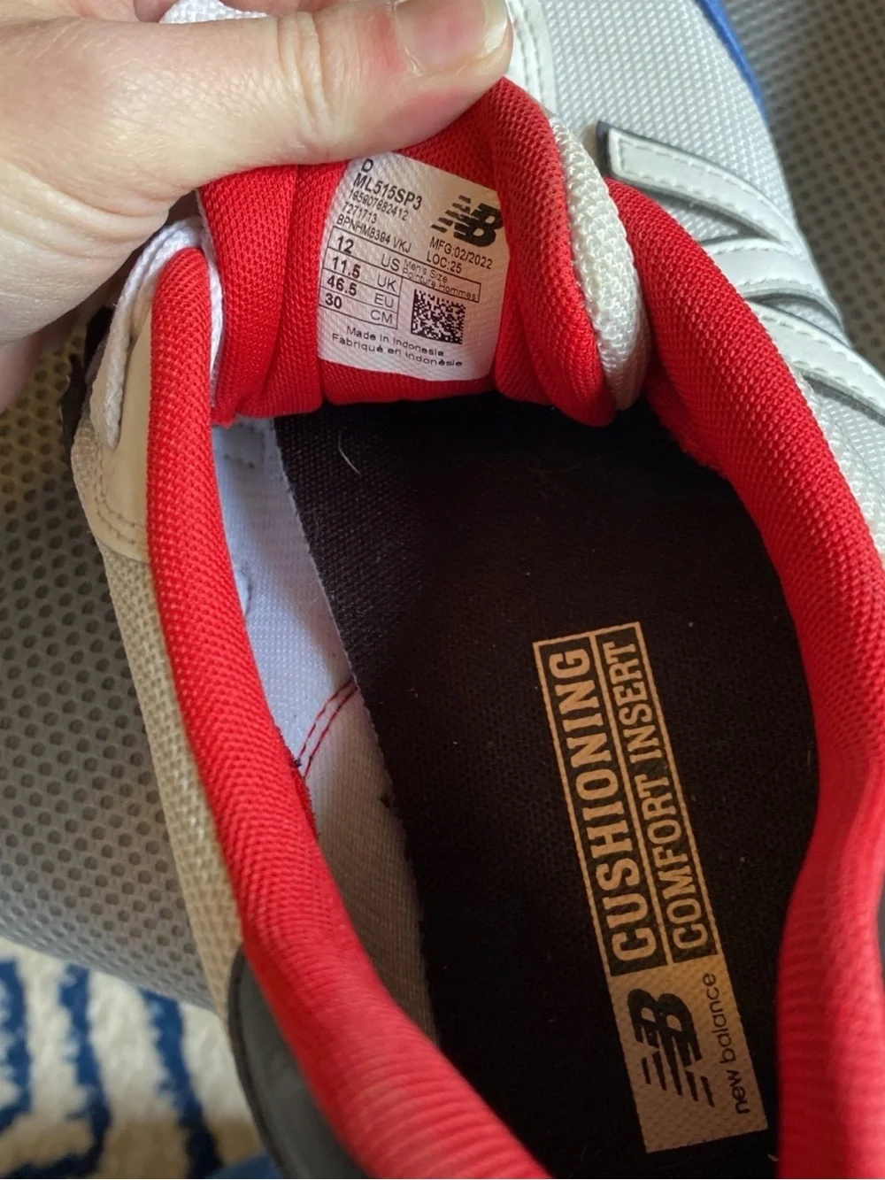 New Balance White, Red & Blue Athletic Sneakers